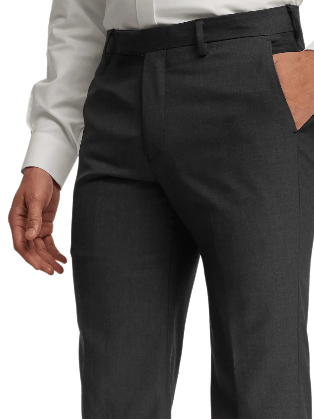Wool Gabardine Pants - Charcoal
