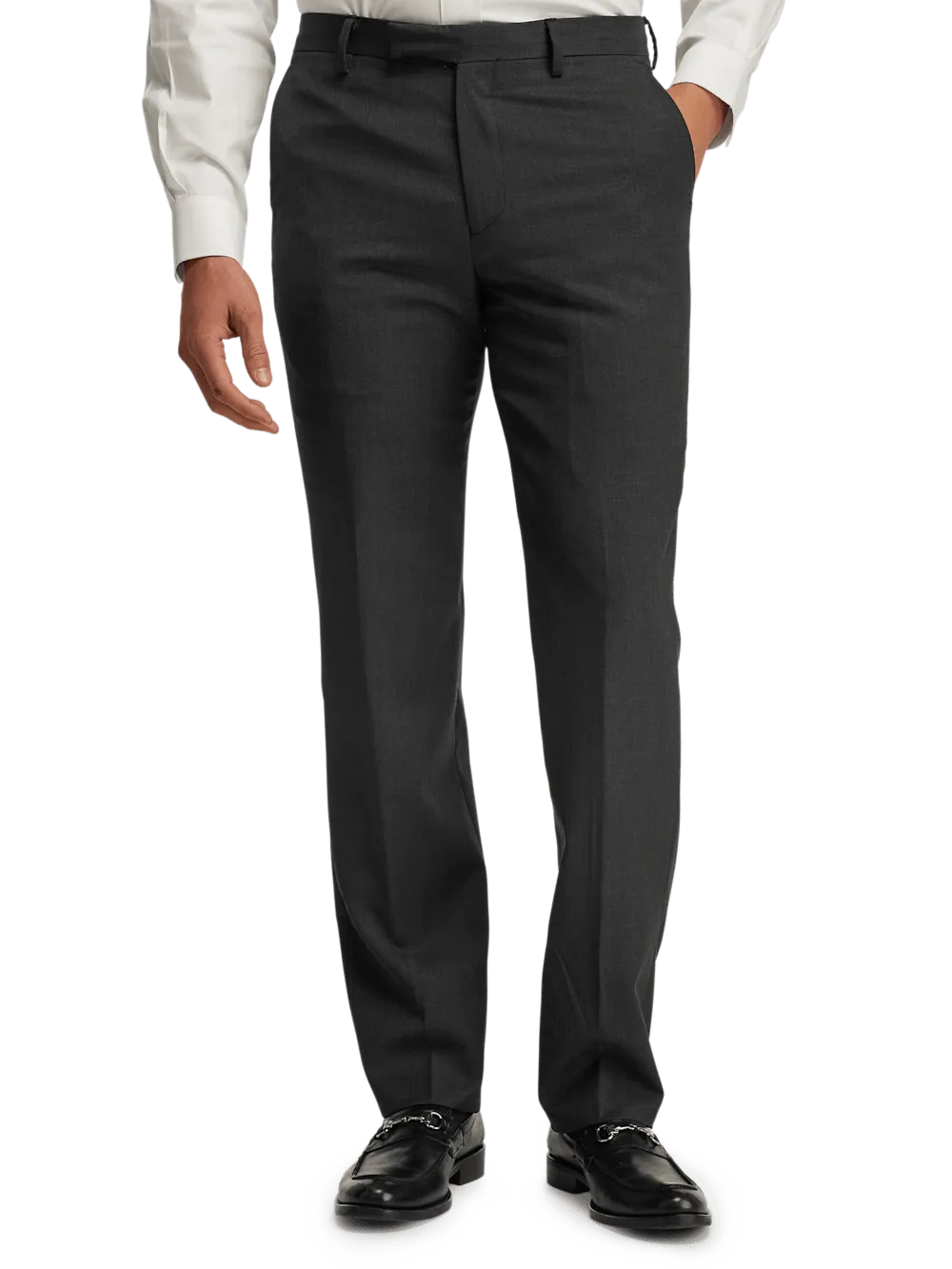 Wool Gabardine Pants - Charcoal