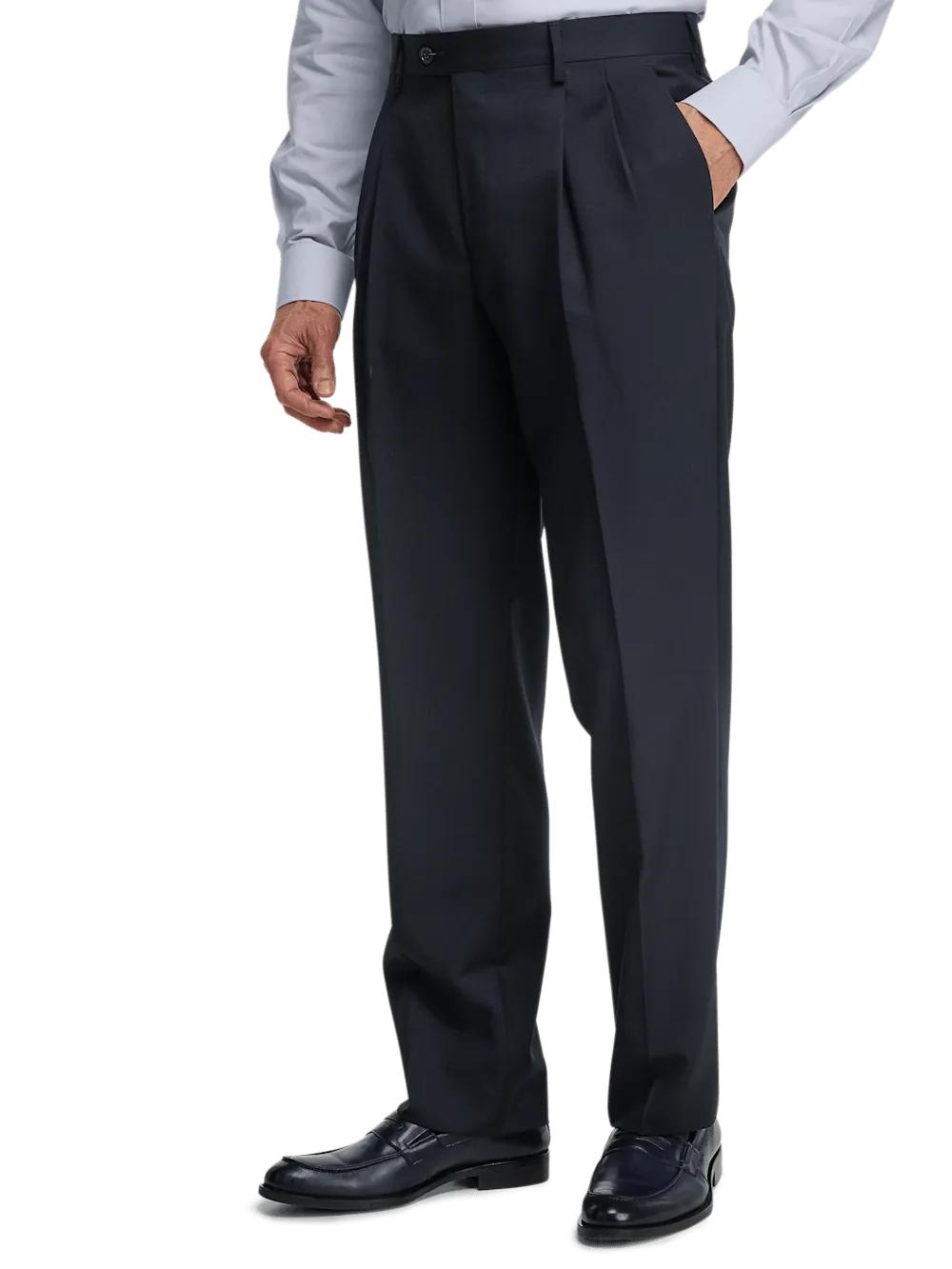 Wool Gabardine Pants - Dark Navy