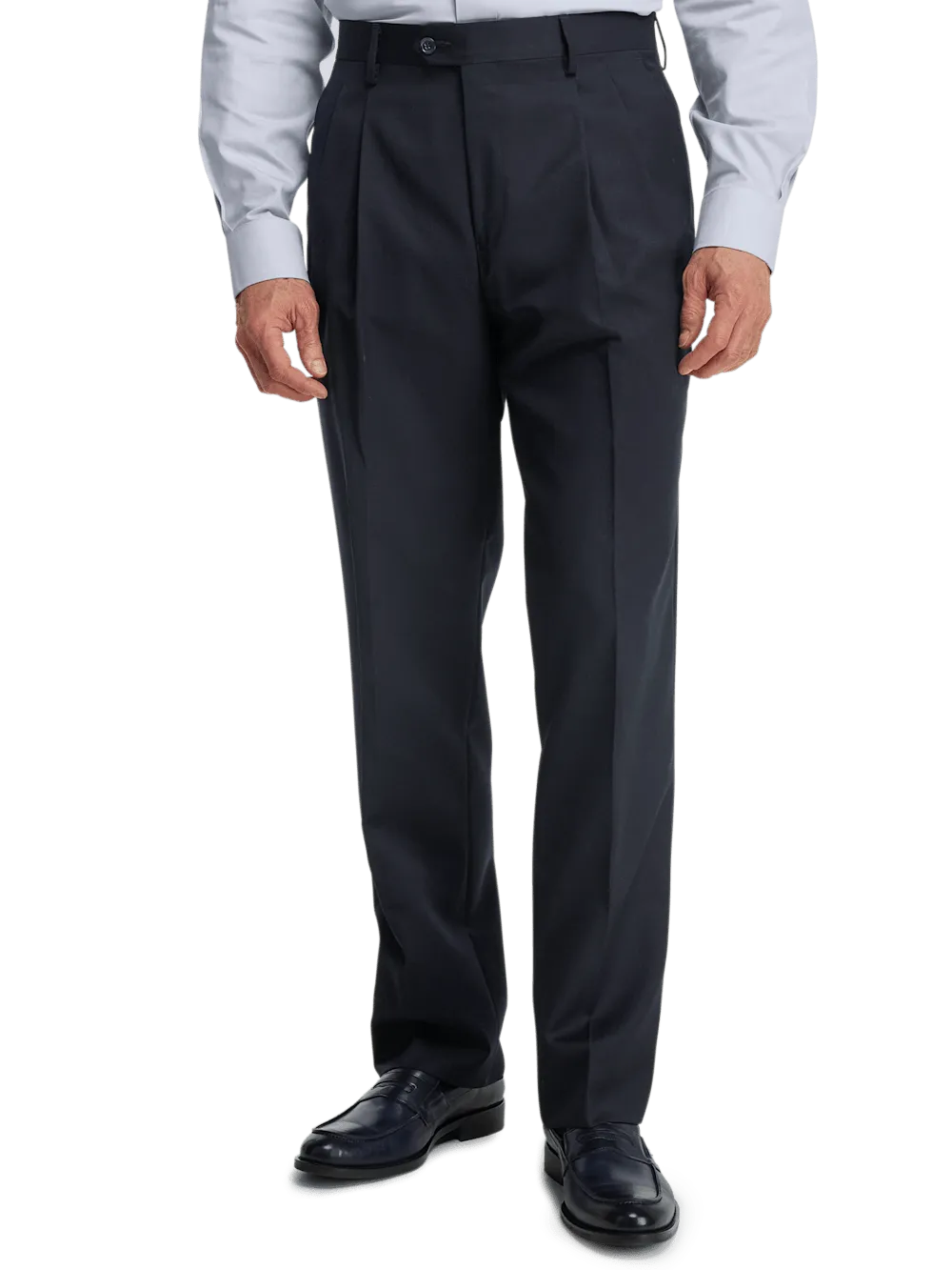 Wool Gabardine Pants - Dark Navy