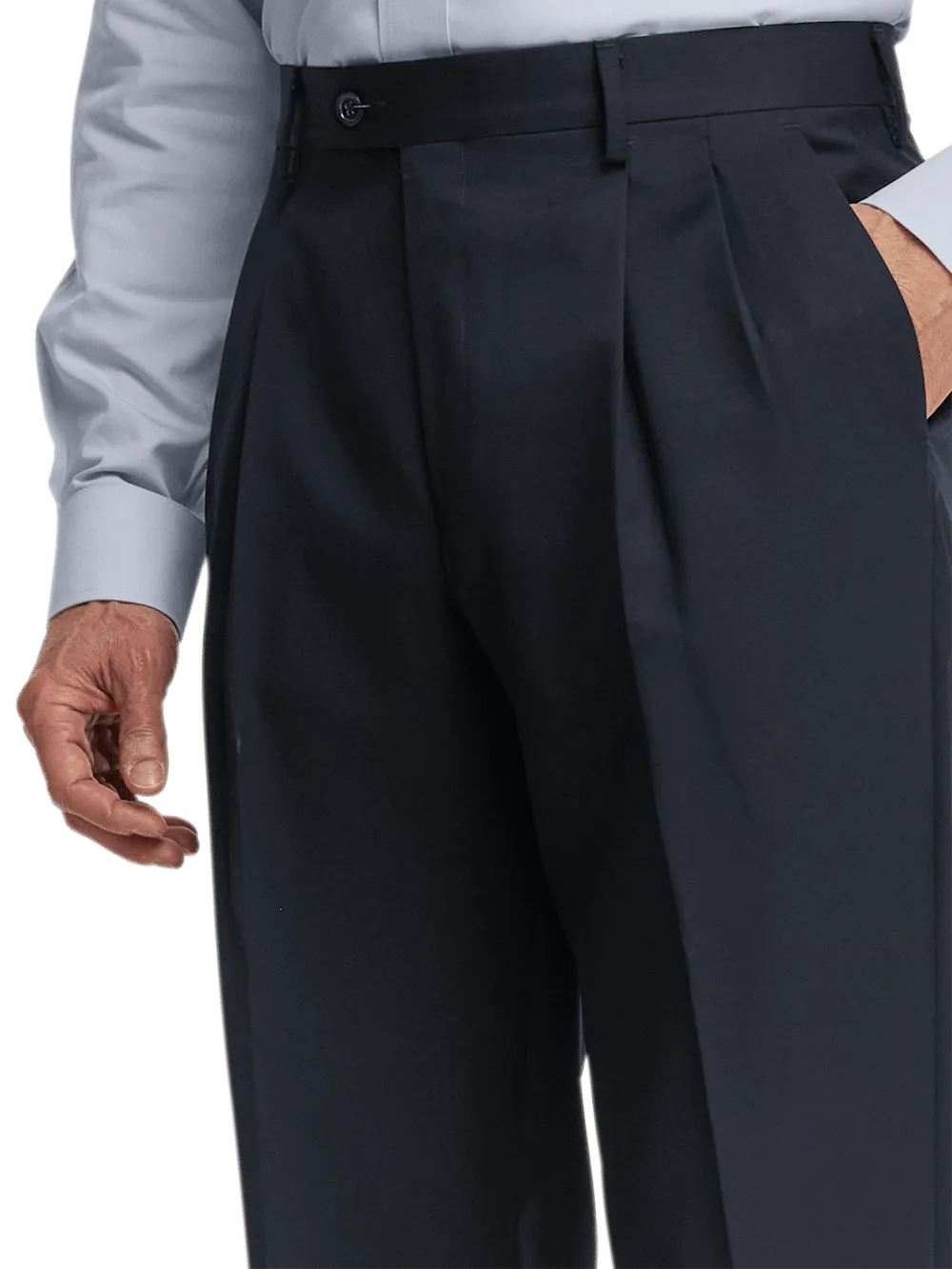 Wool Gabardine Pants - Dark Navy