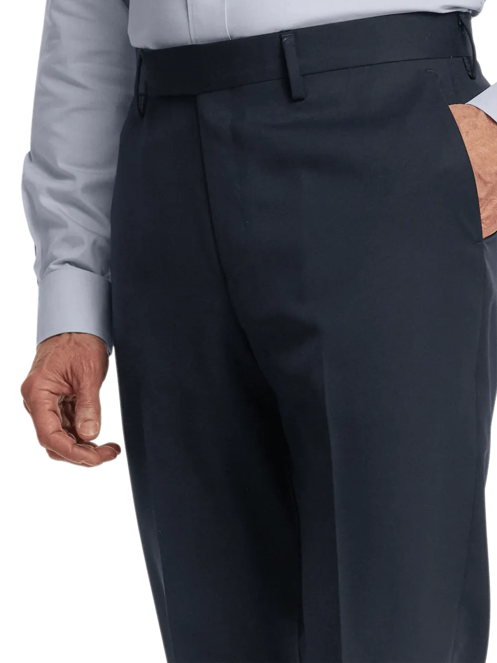 Wool Gabardine Pants - Dark Navy
