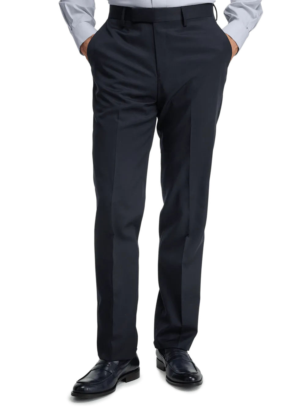 Wool Gabardine Pants - Dark Navy