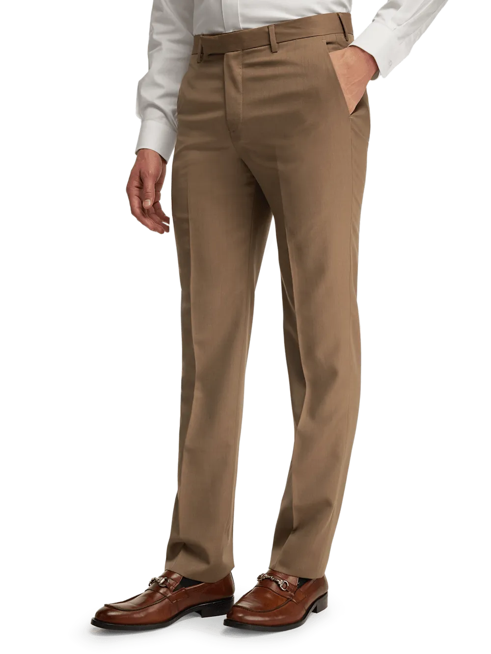 Wool Gabardine Pants - Light Brown