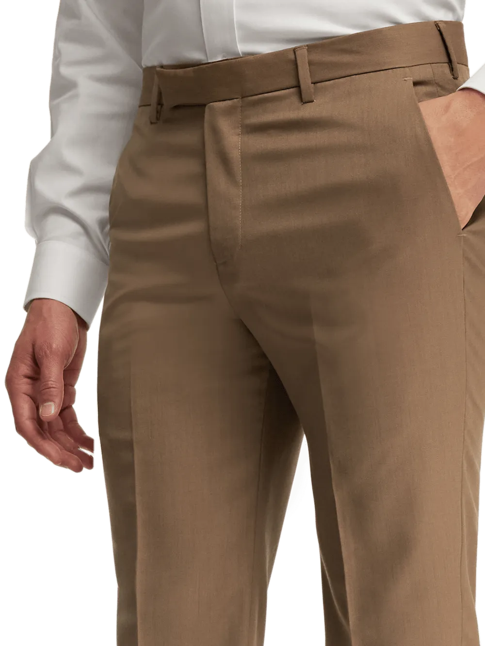 Wool Gabardine Pants - Light Brown