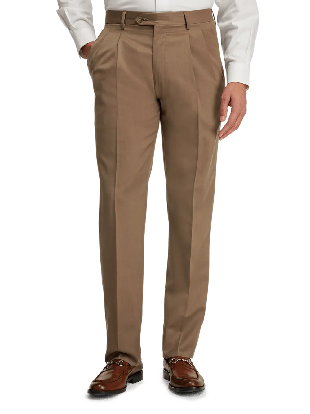 Wool Gabardine Pants - Light Brown