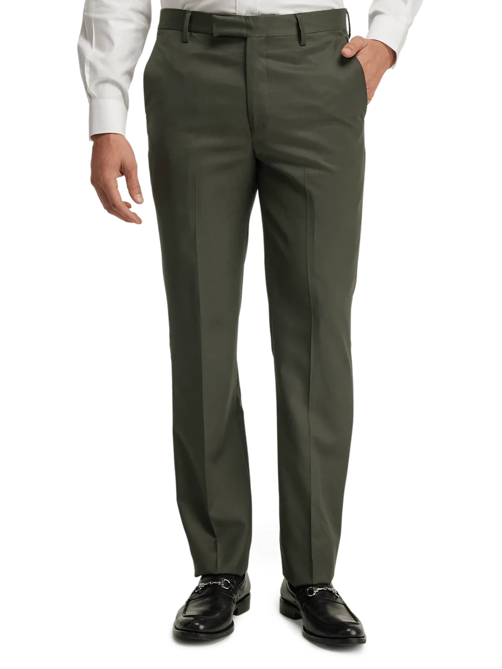Wool Gabardine Pants - Olive