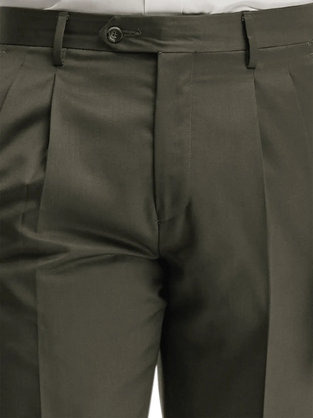 Wool Gabardine Pants - Olive