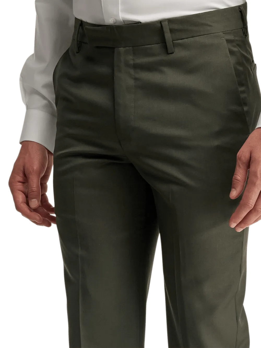 Wool Gabardine Pants - Olive
