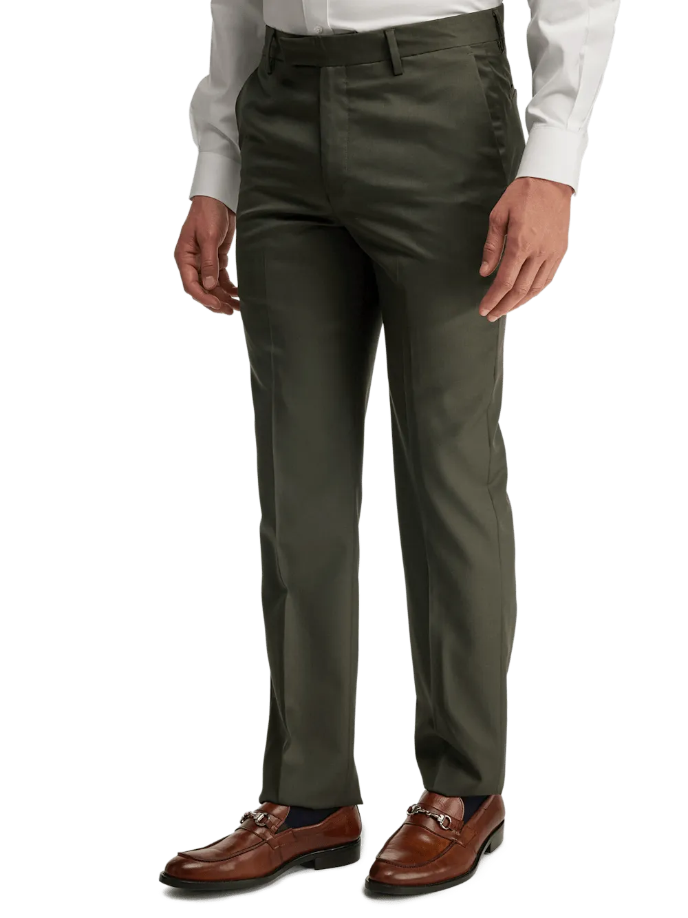 Wool Gabardine Pants - Olive