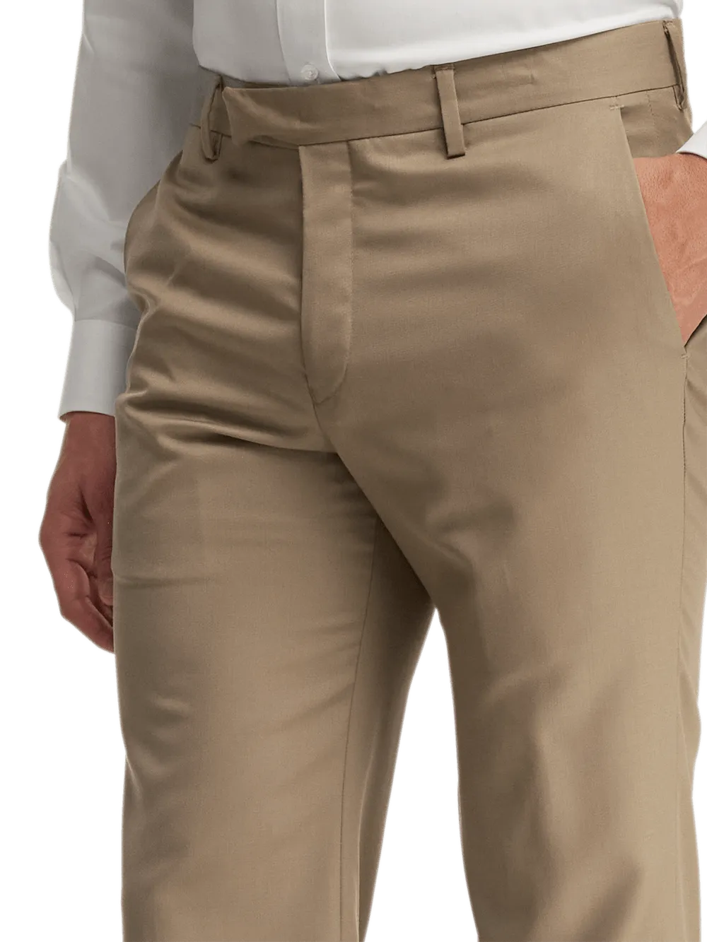 Wool Gabardine Pants - Tan