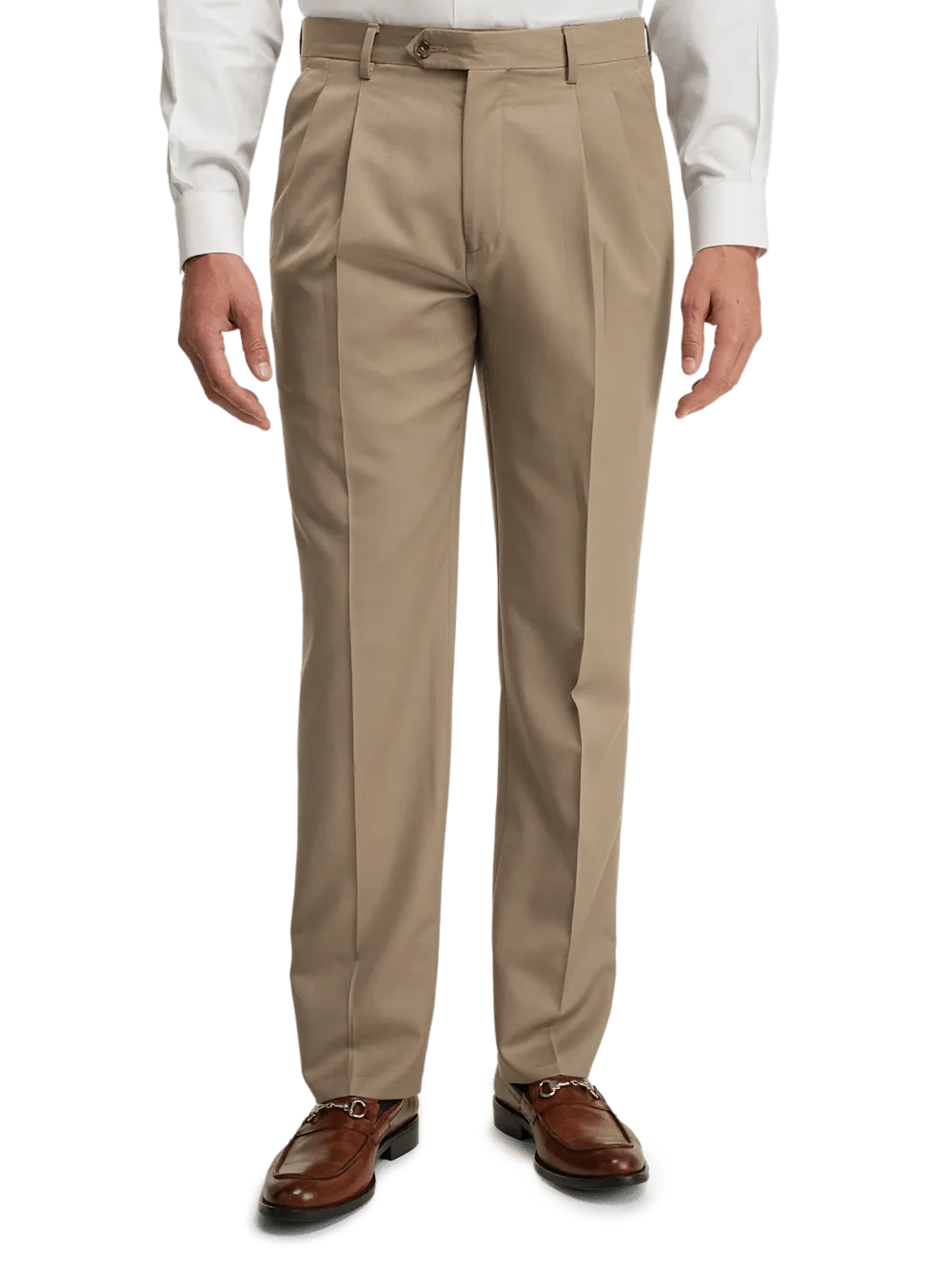 Wool Gabardine Pants - Tan