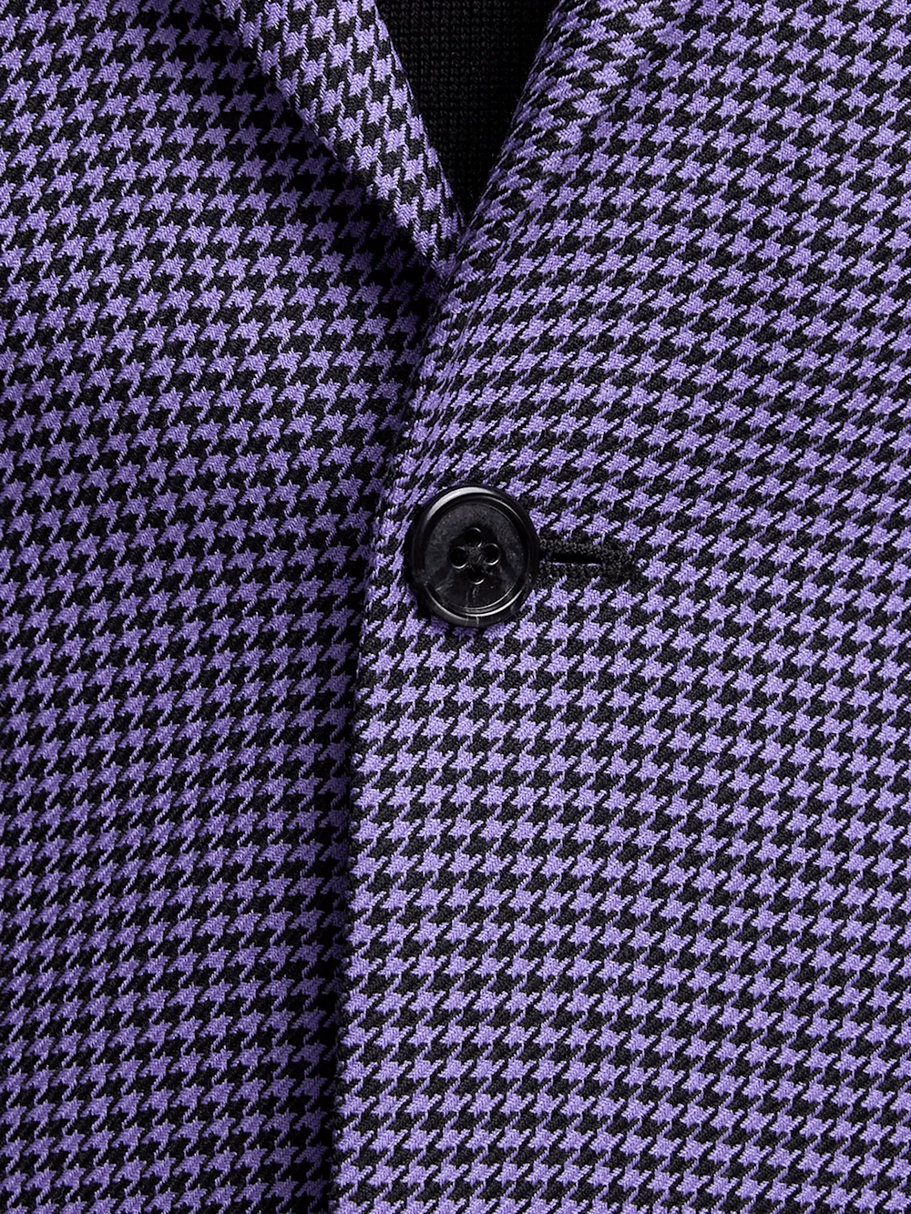 Wool Houndstooth Single Breasted Peak Lapel Sport Coat - Purple