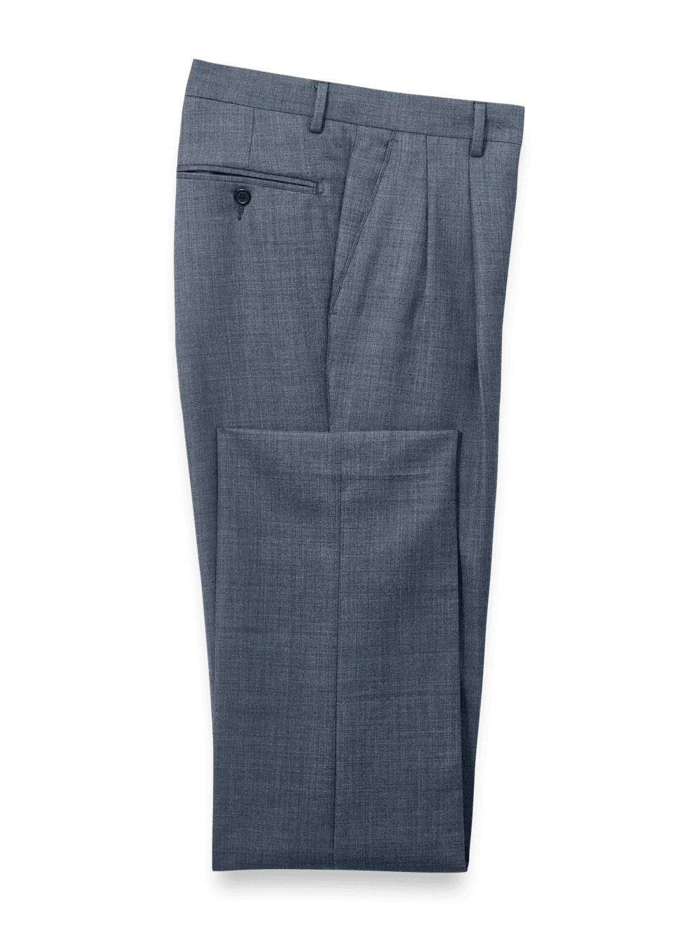Wool Sharkskin Pants - Blue