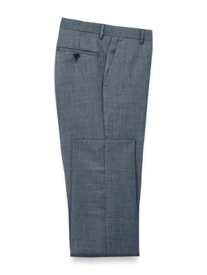 Wool Sharkskin Pants - Blue