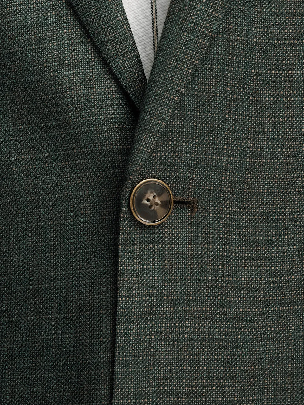 Wool Single Breasted Notch Lapel Sport Coat - Green/tan