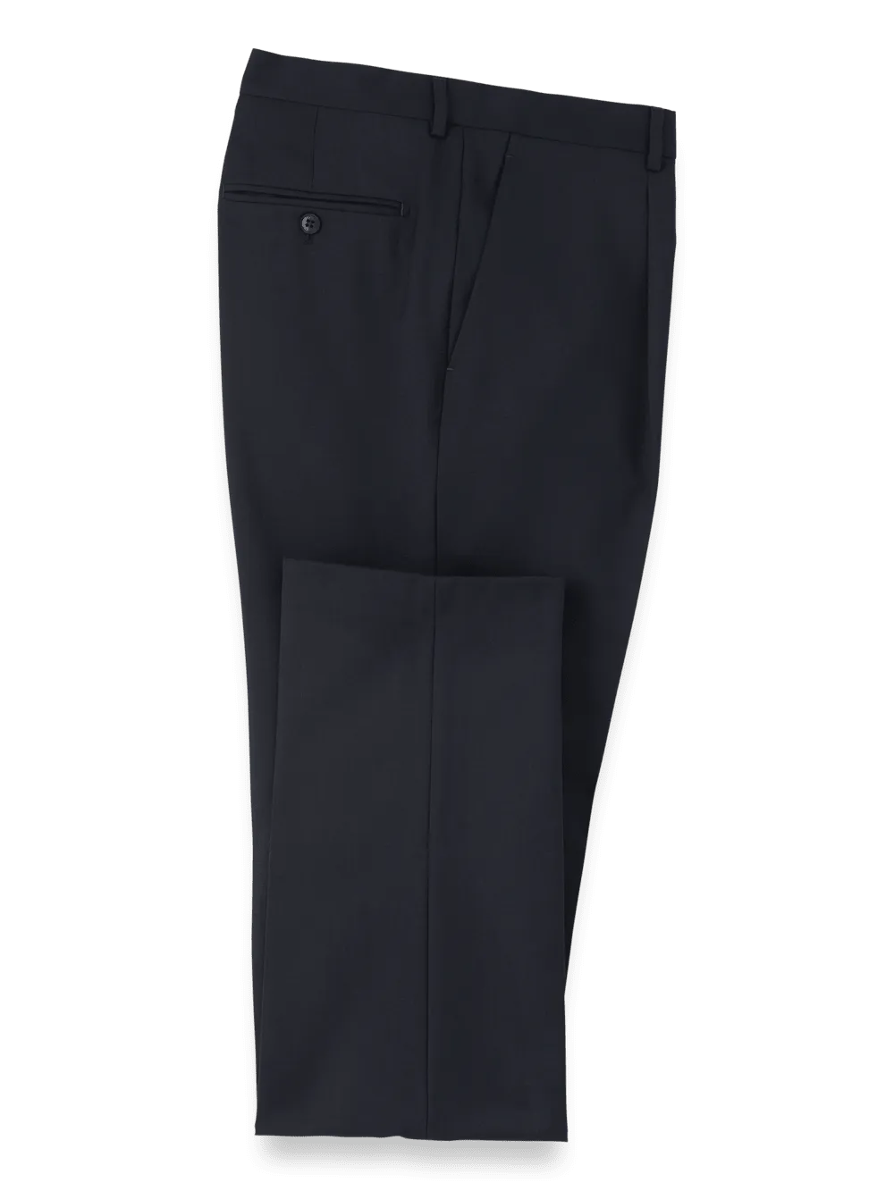 Wool Single Pleat Pants - Navy