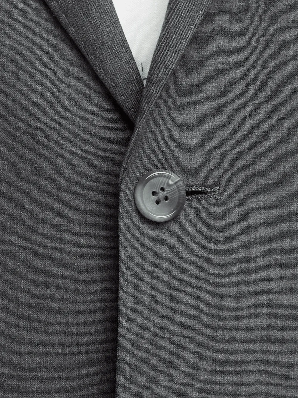 Wool Stretch Bengaline Peak Lapel Suit Jacket - Grey