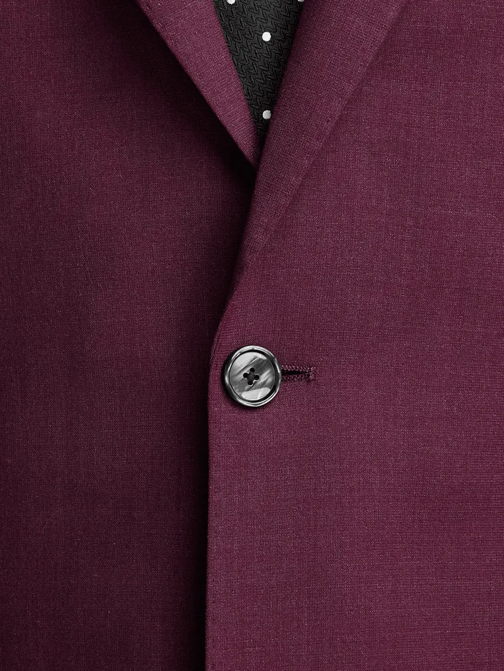 Wool Stretch Bengaline Peak Lapel Suit Jacket - Plum
