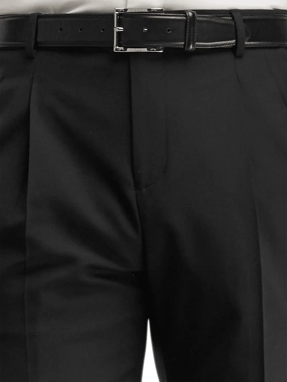 Wool Stretch Bengaline Suit Pants - Black