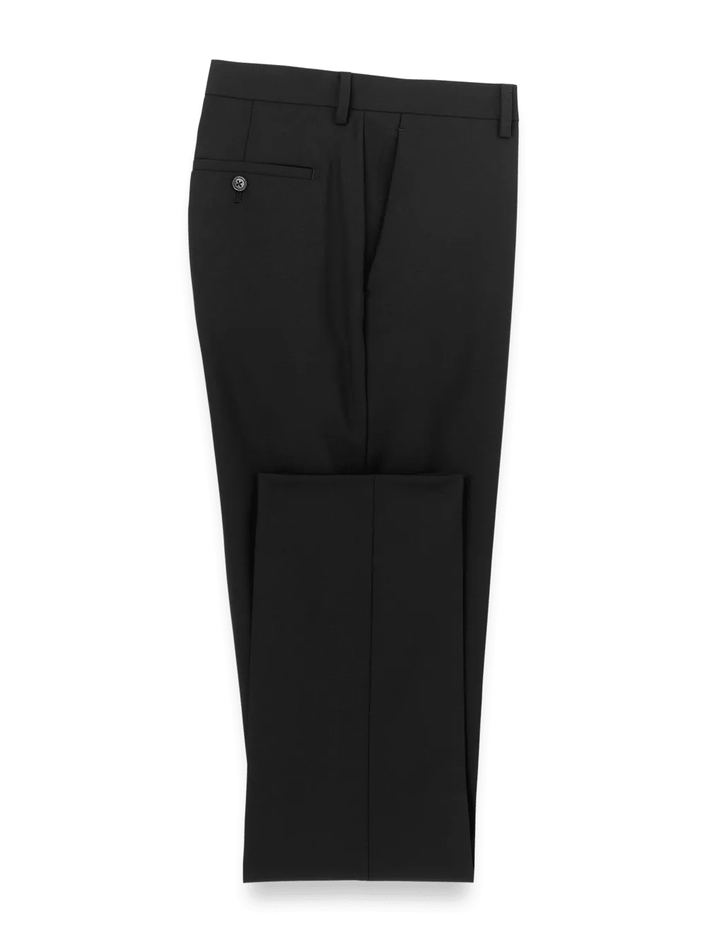 Wool Stretch Bengaline Suit Pants - Black