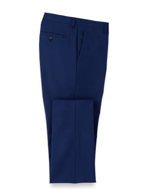 Wool Stretch Bengaline Suit Pants - Blue