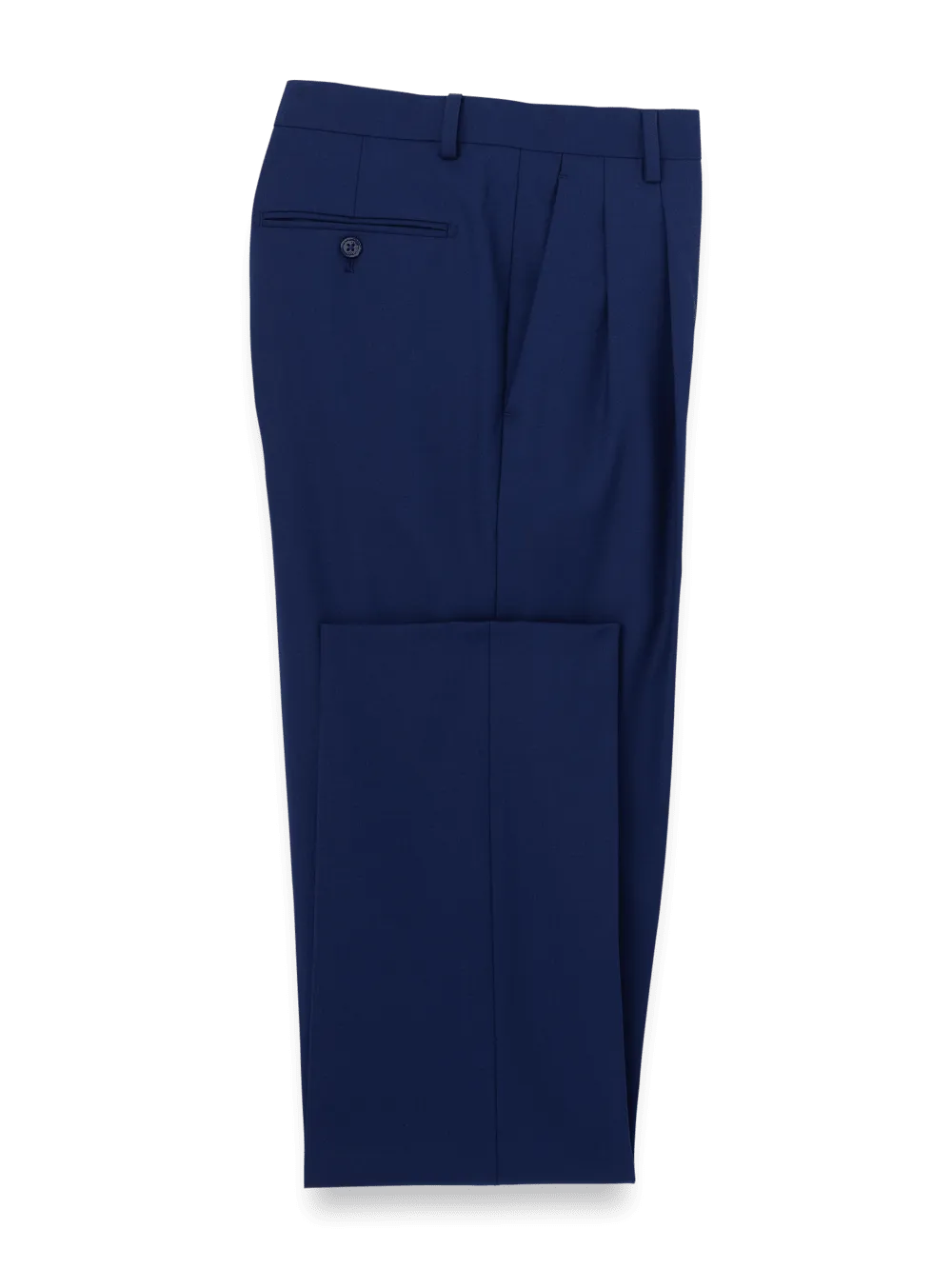 Wool Stretch Bengaline Suit Pants - Blue