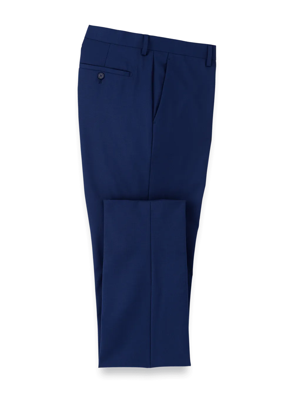 Wool Stretch Bengaline Suit Pants - Blue