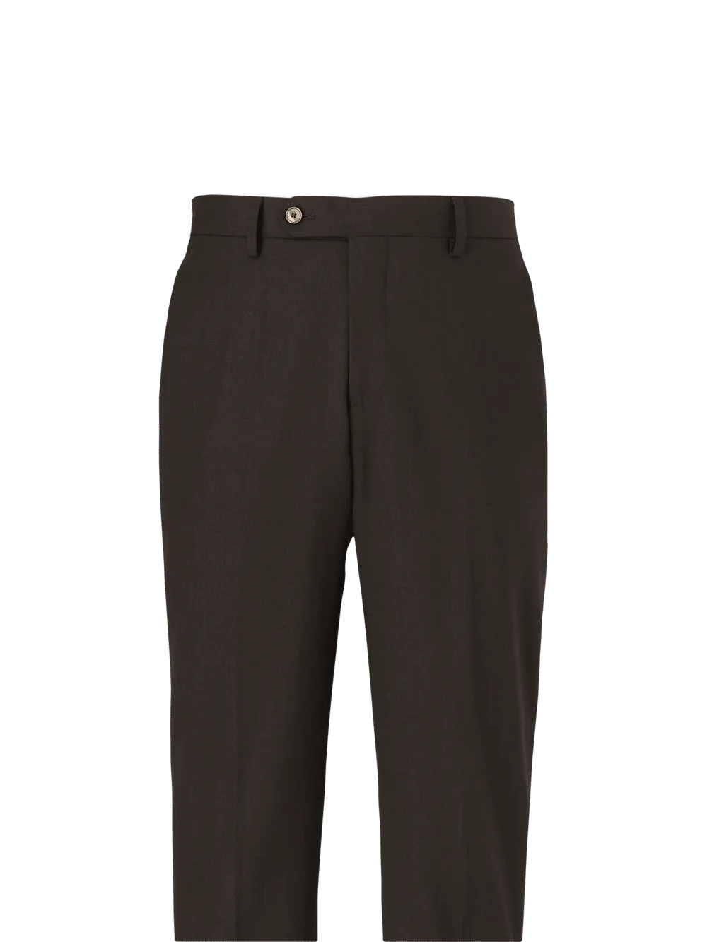 Wool Stretch Bengaline Suit Pants - Dark Brown
