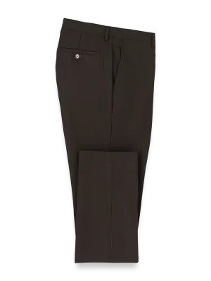 Wool Stretch Bengaline Suit Pants - Dark Brown