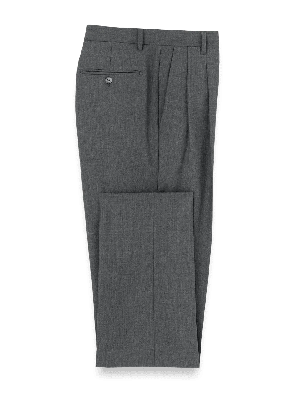 Wool Stretch Bengaline Suit Pants - Grey
