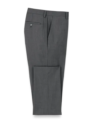 Wool Stretch Bengaline Suit Pants - Grey