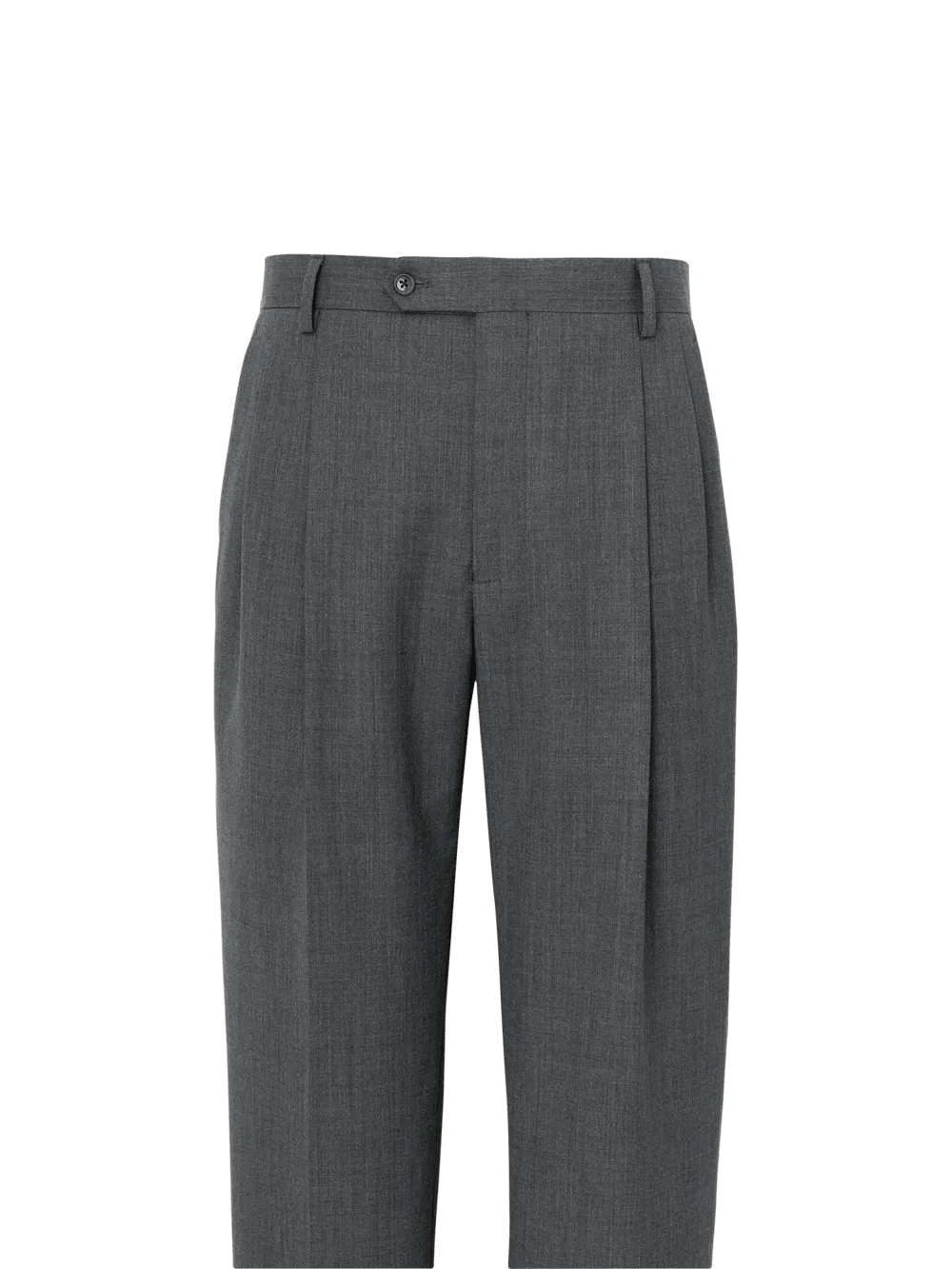 Wool Stretch Bengaline Suit Pants - Grey