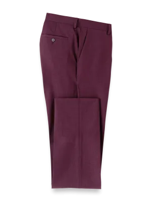 Wool Stretch Bengaline Suit Pants - Plum