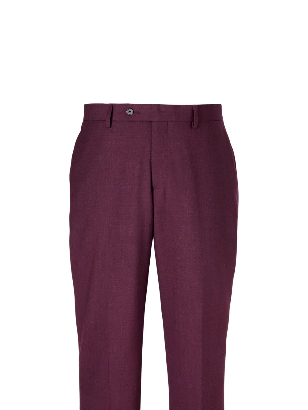 Wool Stretch Bengaline Suit Pants - Plum