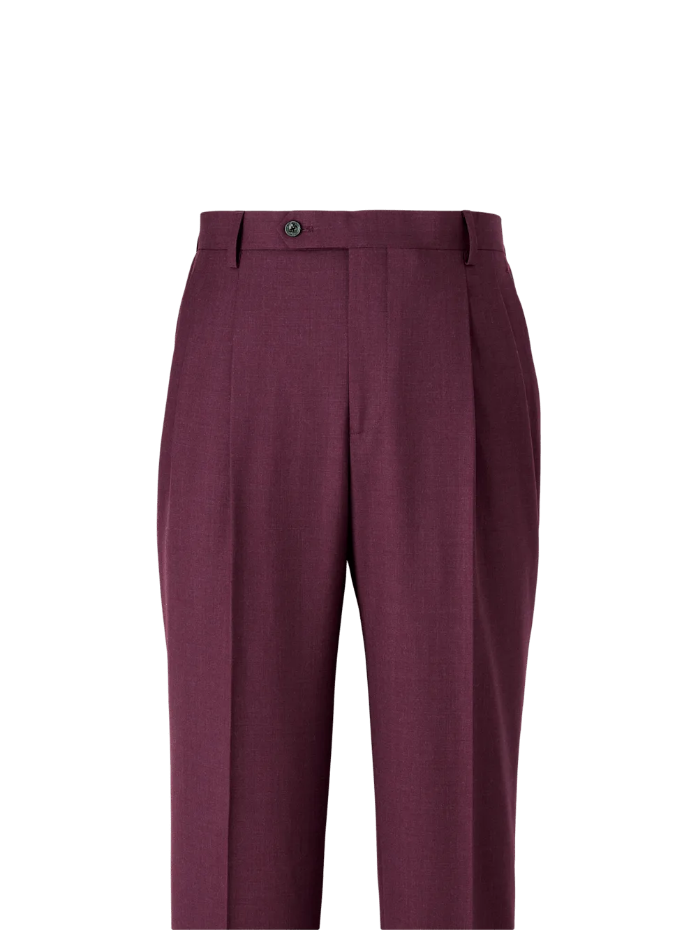 Wool Stretch Bengaline Suit Pants - Plum