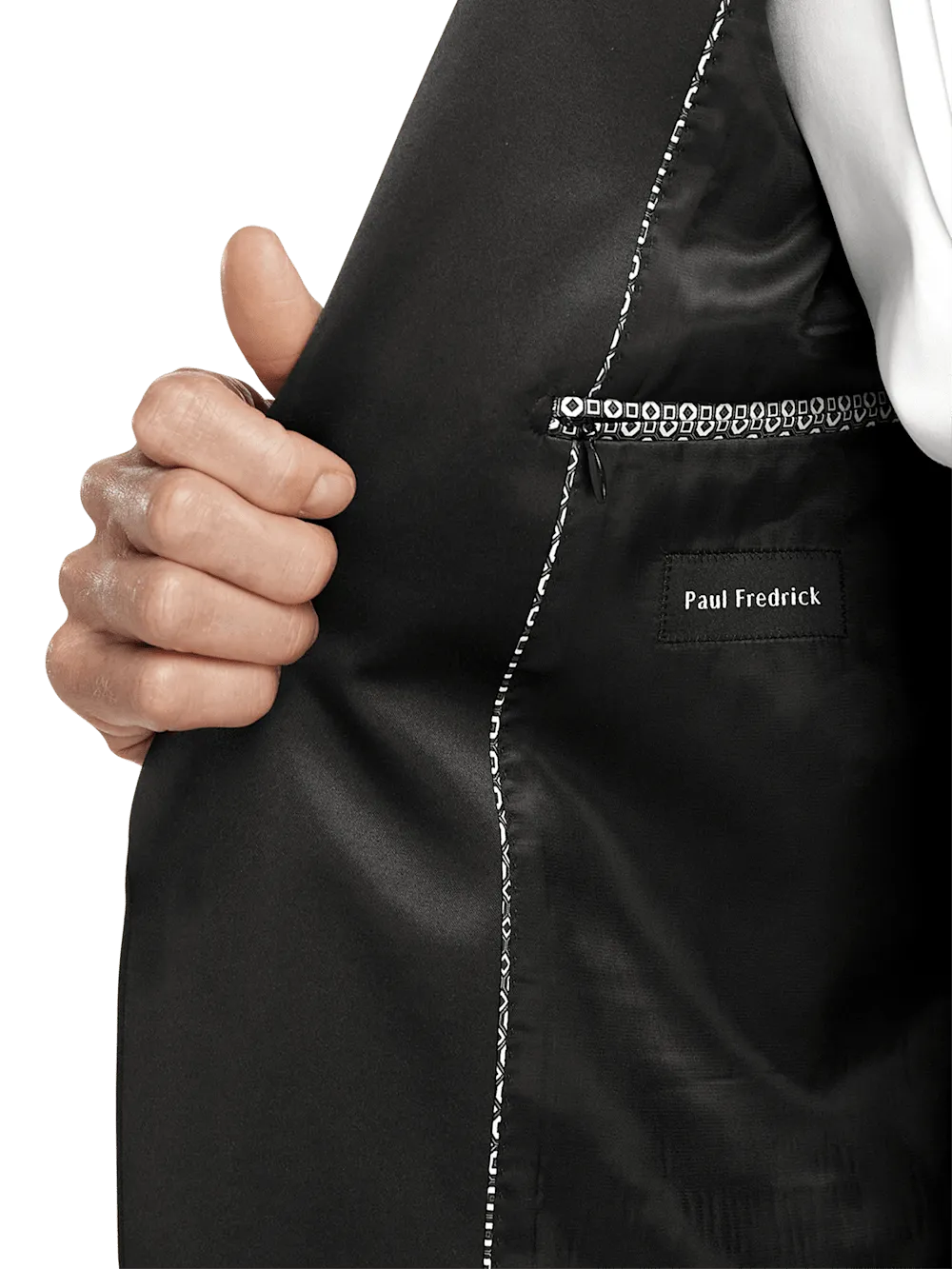 Wool Stretch Single Breasted Peak Lapel Tuxedo Jacket - Black