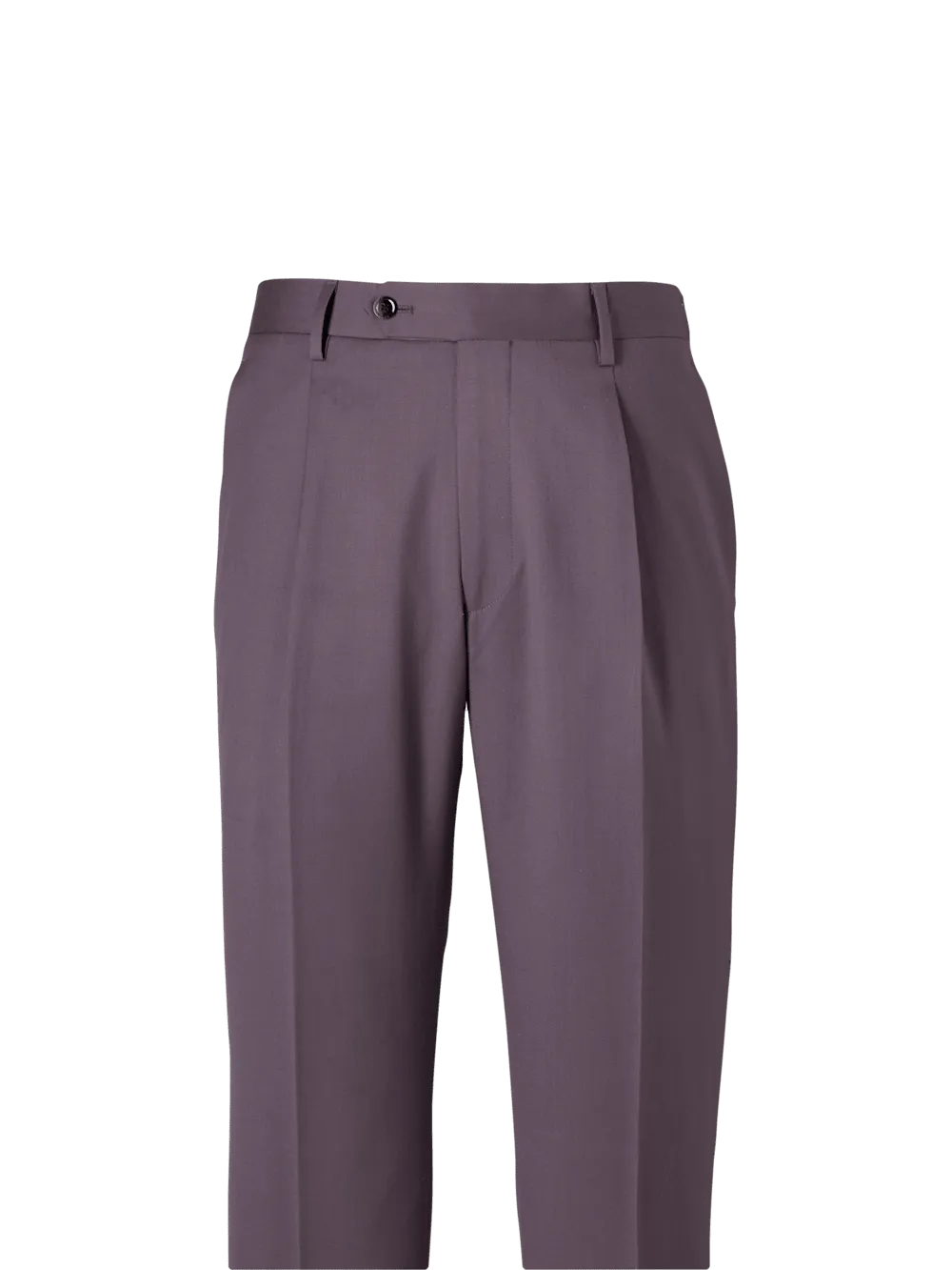 Wool Stretch Single Pleat Suit Pants - Slate Purple
